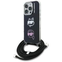 Etui Karl Lagerfeld IML Crossbody Karl&Choupette Head na iPhone 16 Pro Max - czarne