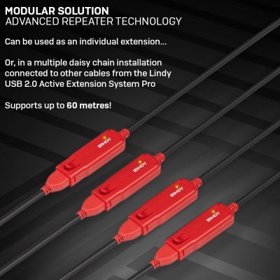 7. Lindy 42782 kabel USB USB 2.0 12 m USB A Czarny