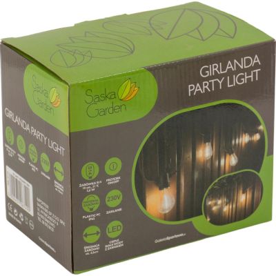 13. PARTY LIGHT GIRLANDA ZEWNĘTRZNA 10 ŻARÓWEK 10LED 8M 230V