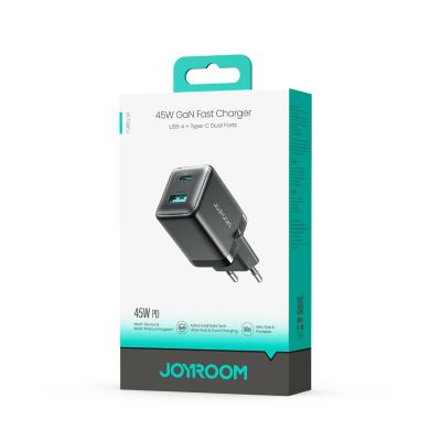 7. Ładowarka sieciowa Joyroom JR-TG8 GaN 45W USB-C + USB-A - czarna