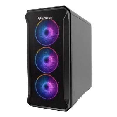 44. Obudowa NATEC Genesis Irid 503 ARGB NPC-1559 (Micro ATX. Mini ITX; kolor czarny)