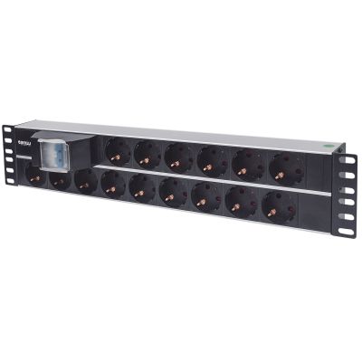 5. INTELLINET LISTWA ZASILAJĄCA RACK 19" 2U, 15 GNIAZD SCHUKO, Z PODWÓJNYM WYŁĄCZNIKIEM, KABEL 3M