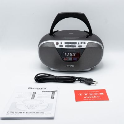 11. AIWA boombox BBTU-400SL CD/FM RDS/USB/BT srebrny