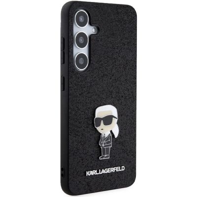 4. Etui Karl Lagerfeld Fixed Glitter Ikonik Logo Metal Pin na Samsung Galaxy S24+ - czarne