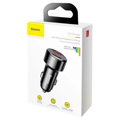 18. Baseus Magic Series Dual QC - ładowarka samochodowa Quick Charge 3.0 2x USB 45W 6A czarny (CCMLC20A-01)
