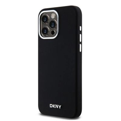 2. Etui DKNY Liquid Silicone Small Metal Logo MagSafe na iPhone 15 Pro Max - czarne