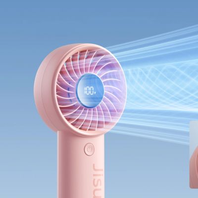 13. Mini wentylator Jisulife Handheld Fan Life4 3600mAh przenośny wiatraczek USB - różowy