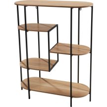 REGAŁ KWIETNIK 5 POZIOMOWY OWALNY 77X30X95CM BLAT DREWNIANY