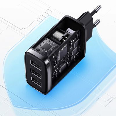 12. Baseus Compact ładowarka sieciowa 3x USB 17W czarny (CCXJ020101)
