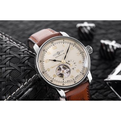 5. Zegarek Męski ZEPPELIN Mediterranee Open Heart Automatic 9666-5 + BOX