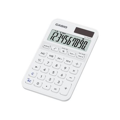 2. CASIO Kalkulator SL-310YC-WE Zasilanie bateryjno-słoneczne, Kolor Biały.