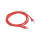 2. PATCHCORD KAT.5E UTP 1.5M CZERWONY FLUKE PASSED LANBERG 10-PACK