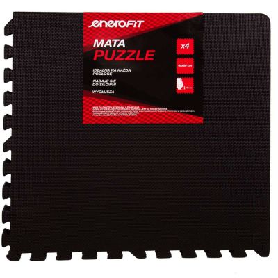 3. Mata do ćwiczen puzzle EB FIT 60x60x1,0cm 4 szt czarna