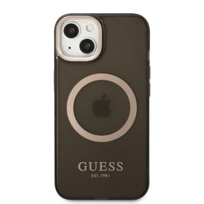 3. Etui Guess Gold Outline Translucent MagSafe na iPhone 13 - czarne