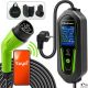 Qoltec Ładowarka do samochodu elektrycznego EV i hybryd z regulacją 2w1 Typ2 | 3.5kW | 230V | SCHUKO 16A | Wi-Fi | Tuya | Smart life | LCD |  5m