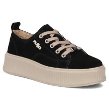 Skórzane półbuty sneakersy na platformie czarne Filippo DP6122