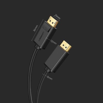 9. Kabel Ugreen DP102 10244 DisplayPort 1.2 4K / DisplayPort 1.2 4K 1 m - czarny