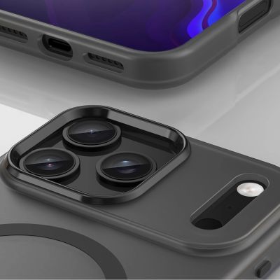 6. Etui Magnetic Abrasive na iPhone 17 Pro kompatybilne z MagSafe - matowe czarne