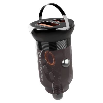 Wozinsky Ładowarka 65W samochodowa USB-C PD 65W / USB-A  45W QC 3.0 - czarna
