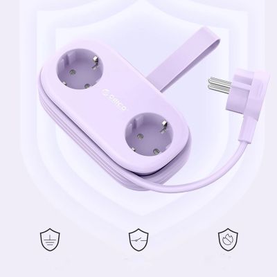 3. Listwa zasilająca Orico AP3 65W GaN 6w1 2x AC + 2x USB-A + 2x USB-C - fioletowa