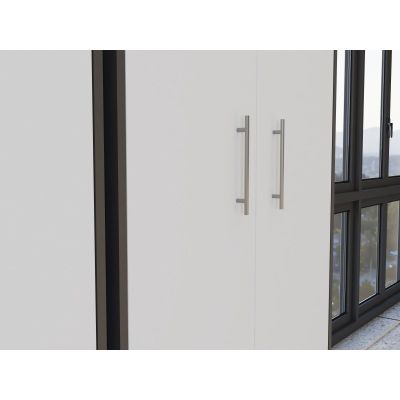 10. REGAŁ ZAMKNIETY OLIV 2D ANTRACYT/BIEL KOMPLET