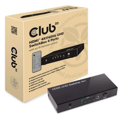 12. CLUB3D HDMI 2.0 UHD SwitchBox 4 Ports