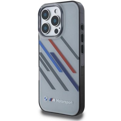 2. Etui BMW Motosport IML Random Stripes na iPhone 16 Pro - szare
