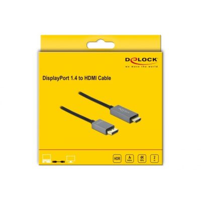 3. DeLOCK Aktywny DisplayPort 1.4 do kabla HDMI 4K 60 Hz (HDR), 2 m