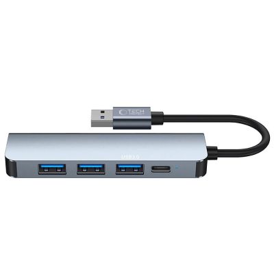 2. HUB Tech-Protect V0 5w1 USB-A - USB-A 3.0 / 3x USB-A 2.0 / USB-C - szary