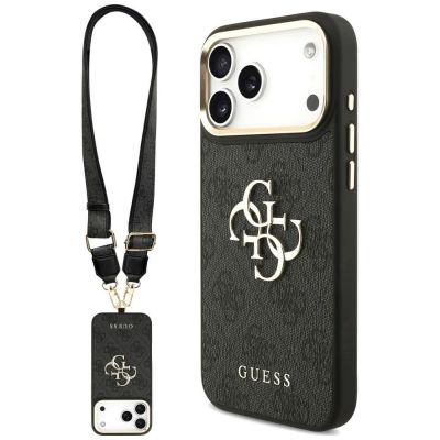 Etui Guess 4G Big 4G Classic Logo Big Strap Metal Buttons na iPhone 18 Pro Max / 17 Pro Max - czarne