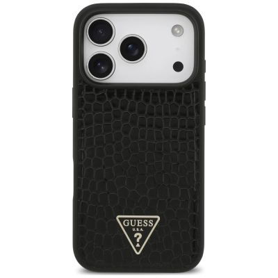 3. Etui Guess Croco Triangle Logo MagSafe na iPhone 18 Pro Max / 17 Pro Max - czarne