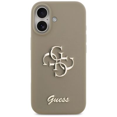 3. Etui Guess Silicone Big 4G Script na iPhone 17 - brązowe