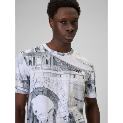 4. T-shirt regular z nadrukiem męski 4F 4FRSS26TTSHM3641-97A