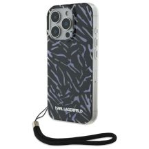 Etui Karl Lagerfeld Zebra With Cord na iPhone 16 Pro - fioletowe
