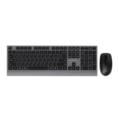 GEMBIRD BEZPRZEWODOWY ZESTAW KLAWIATURY + MYSZ DUAL MODE, 2.4 GHZ + BT, SLIM, UKŁAD RU, KOLOR CZARNY