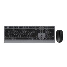 GEMBIRD BEZPRZEWODOWY ZESTAW KLAWIATURY + MYSZ DUAL MODE, 2.4 GHZ + BT, SLIM, UKŁAD RU, KOLOR CZARNY