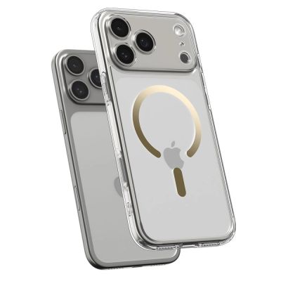 4. Etui Spigen Ultra Hybrid MagSafe na iPhone 17 Pro Max - przezroczysto-złote
