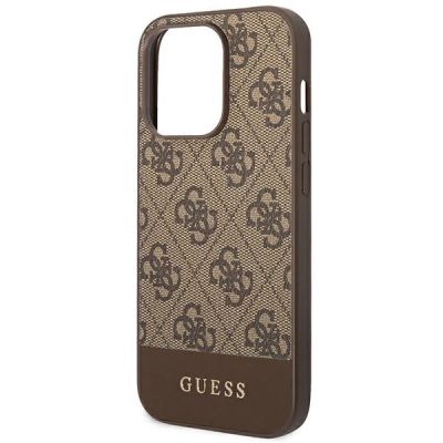 6. Guess GUHCP14LG4GLBR iPhone 14 Pro 6,1" brązowy/brown hard case 4G Stripe Collection