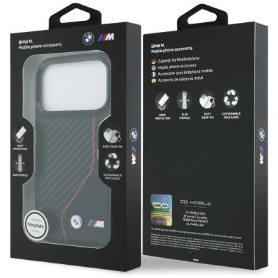 8. Etui BMW M Carbon Line & Logo MagSafe na iPhone 17 Pro - czerwone