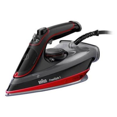 7. Braun TexStyle 5 SI 5057 RD Żelazko parowe Płyta ceramiczna 2700 W Czarny, Czerwony