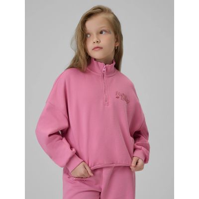 Bluza dresowa regular bez kaptura dziewczęca 4F 4FJRSS26TSWSF2625-54S