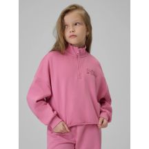 Bluza dresowa regular bez kaptura dziewczęca 4F 4FJRSS26TSWSF2625-54S
