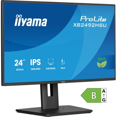 29. Monitor iiyama ProLite 24-calowy panel IPS Full HD z wąskimi ramkami, klasą energetyczną B, regulowaną wysokością