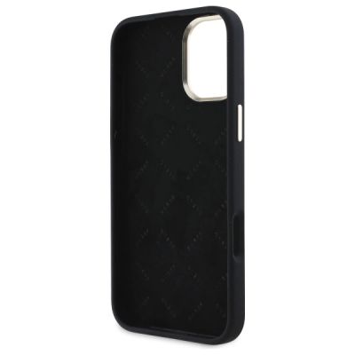 7. Etui Guess Silicone Logo Strass 4G na iPhone 16 - czarne