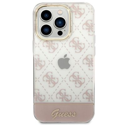 3. Etui Guess 4G Pattern Script na iPhone 14 Pro - różowe