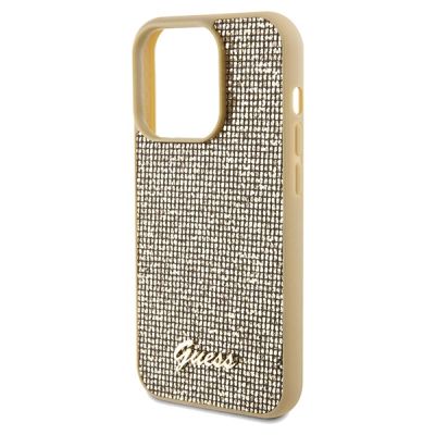 6. Etui Guess Disco Metal Script na iPhone 14 Pro Max - złote