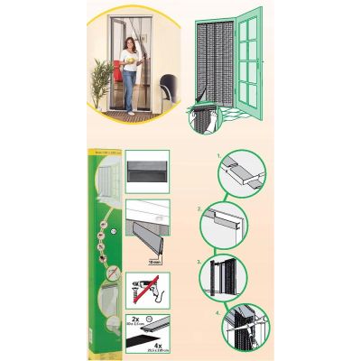 54. MOSKITIERA DRZWIOWA LAMELOWA 100X220 POLIESTER+TAŚMA RZEP