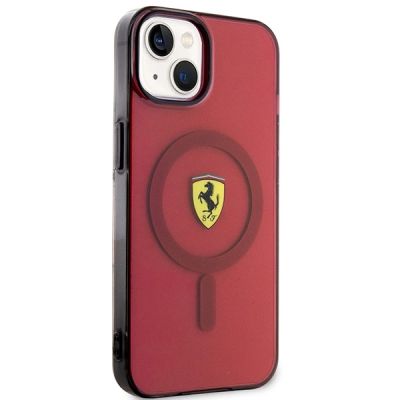 4. Etui Ferrari Translucent MagSafe na iPhone 14 - czerwone