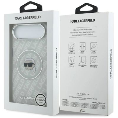 8. Etui Karl Lagerfeld IML Karl Head Logo MagSafe na iPhone Air -szare