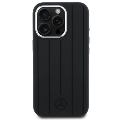 3. Mercedes MEHMP16L23SUVSK iPhone 16 Pro    6.3" czarny/black hardcase Silicone Vertical Tonal Stripes MagSafe